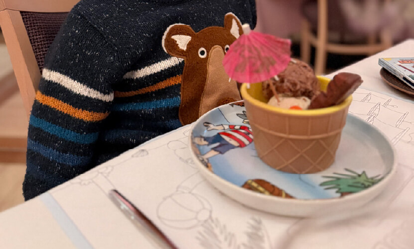 Eis als Nachtisch in der Therme Erding