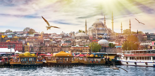 Blick auf das Stadtzentrum von Istanbul
