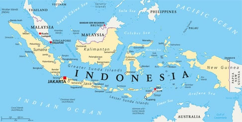 Der Inselstaat Indonesien und Malaysia