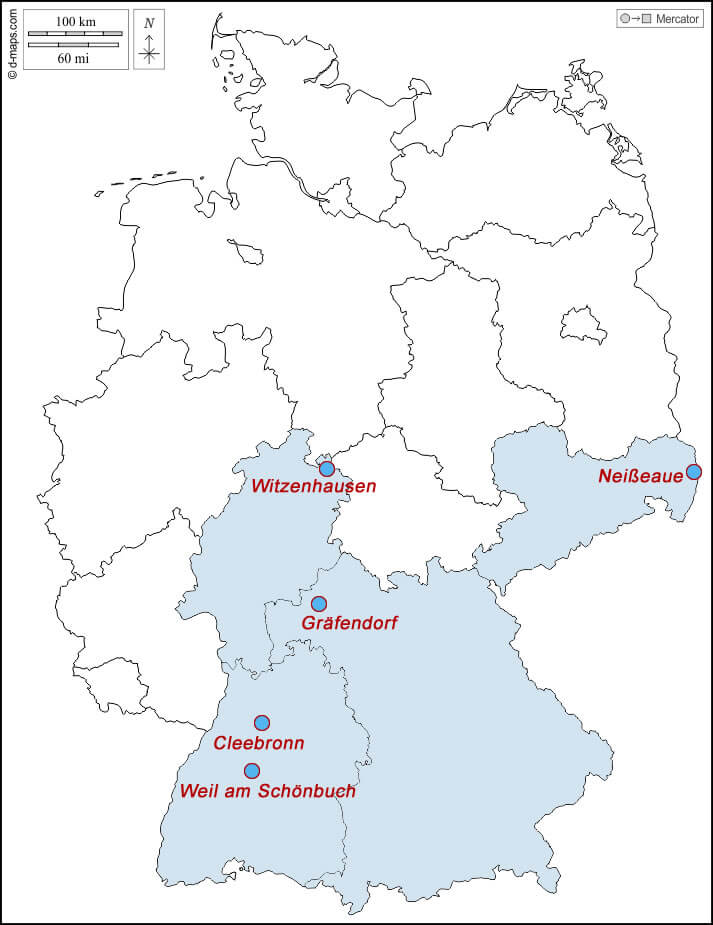 Baumhaushotels in Deutschland Landkarte