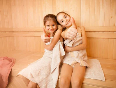 Kinder haben Freude an Wellness